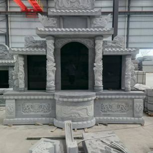 晋中 芝麻灰高档墓碑，土墓，可定制