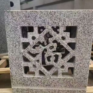 晋中 芝麻白花岗岩镂空雕花灯笼