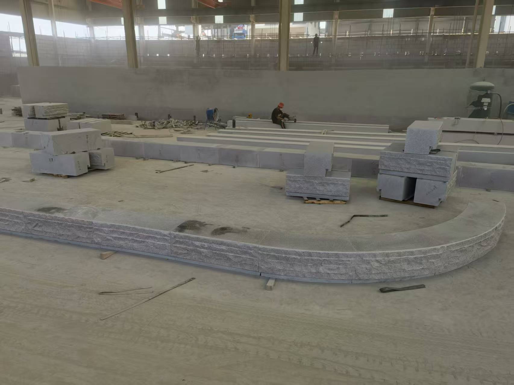 晋中 芝麻白整石坐凳（光面+自然面）