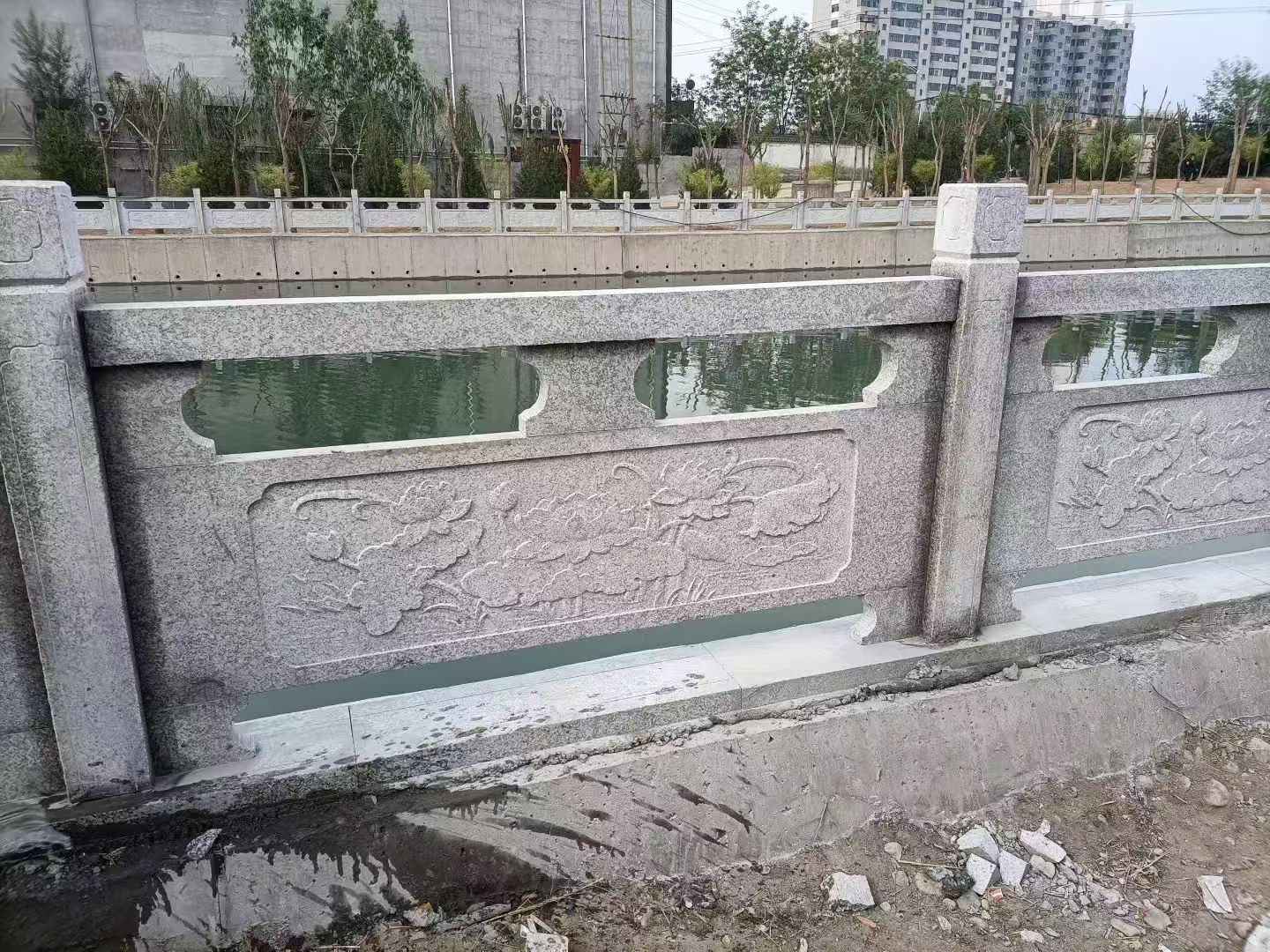 晋中 芙蓉白大花桥梁、河道，石材栏杆、围栏、护栏